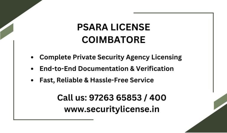 PSARA License in Coimbatore
