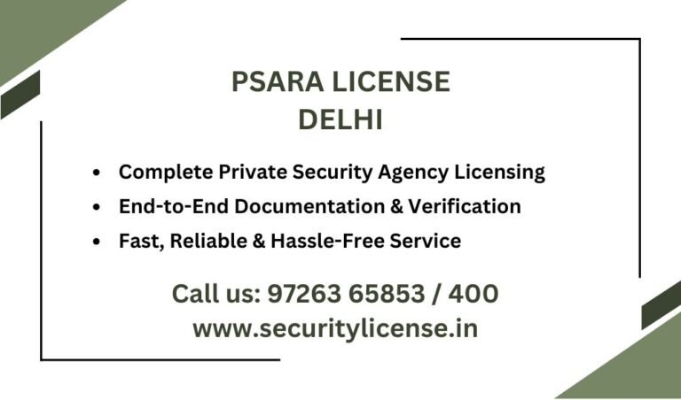 PSARA License in Delhi